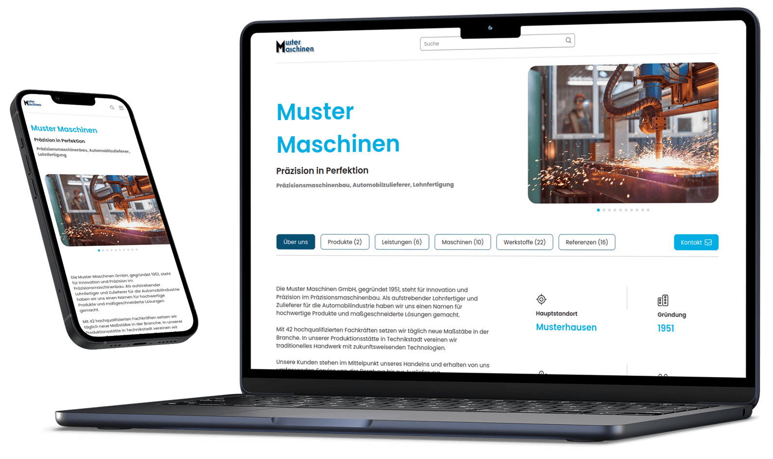 Bild eines iPhones und eines MacBooks mit der Startseite von forgecloud